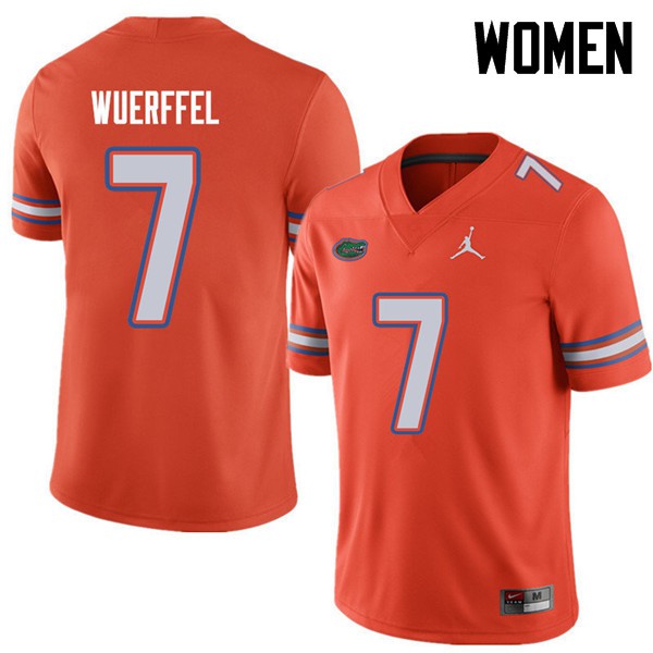 Jordan Brand Women #7 Danny Wuerffel Florida Gators College Football Jersey Orange